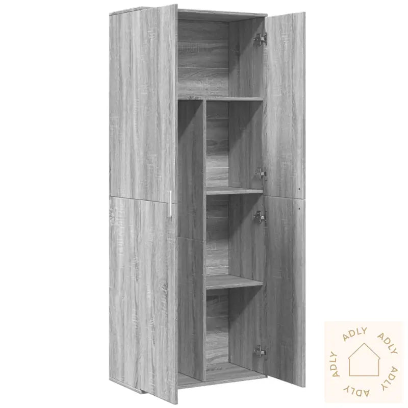 Highboard Grå Sonoma 70X35X180 Cm Konstruert Tre