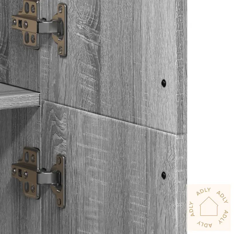 Highboard Grå Sonoma 70X35X180 Cm Konstruert Tre