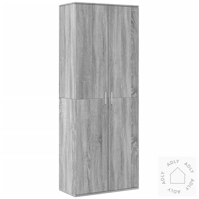 Highboard Grå Sonoma 70X35X180 Cm Konstruert Tre