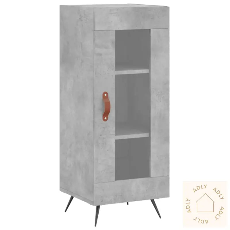 Highboard Betonggrå 34,5X34X180 Cm Konstruert Tre