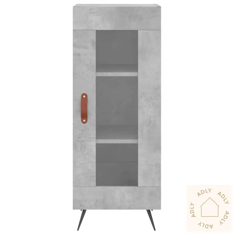 Highboard Betonggrå 34,5X34X180 Cm Konstruert Tre