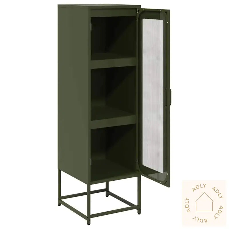Highboard Olivengrønn 36X39X123 Cm Kaldvalset Stål