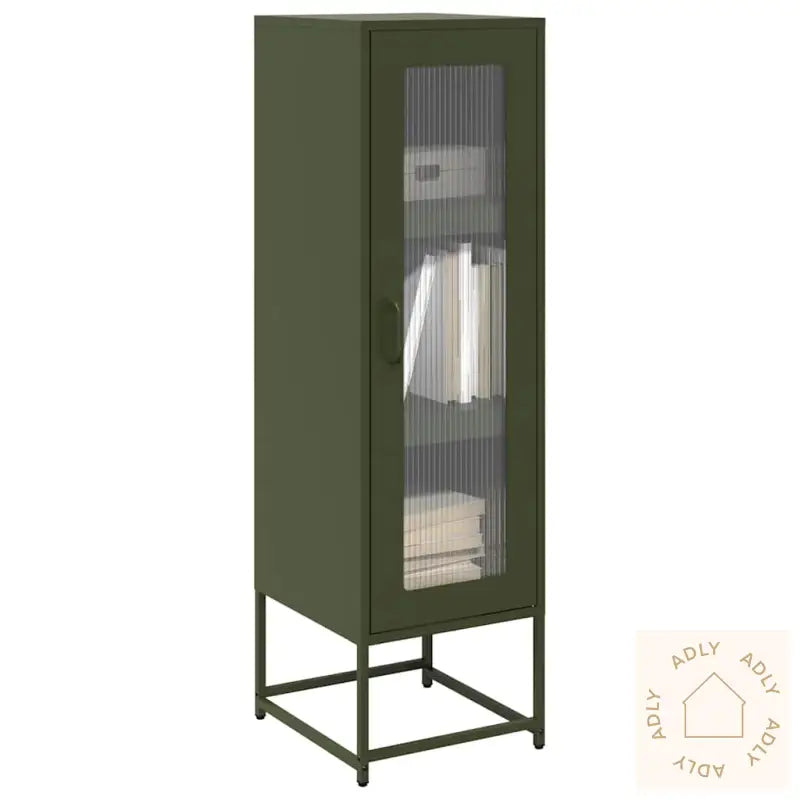 Highboard Olivengrønn 36X39X123 Cm Kaldvalset Stål