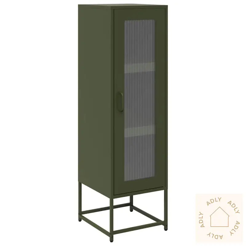 Highboard Olivengrønn 36X39X123 Cm Kaldvalset Stål