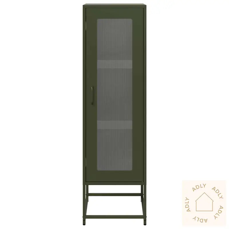 Highboard Olivengrønn 36X39X123 Cm Kaldvalset Stål