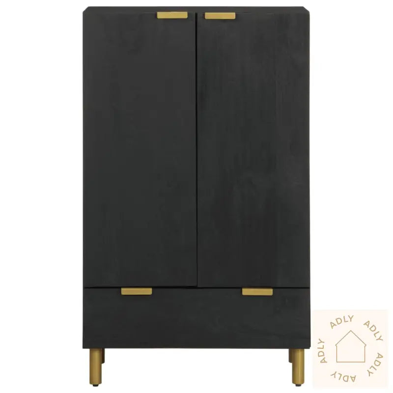 Highboard Svart 60X33X100 Cm Konstruert Tre