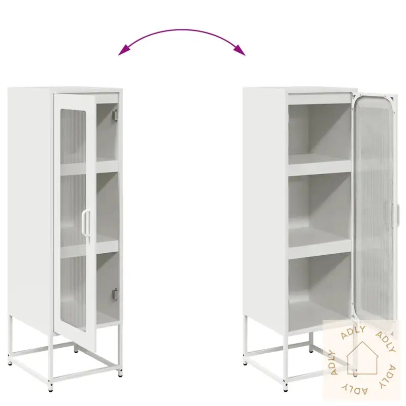 Highboard Hvit 36X39X123 Cm Kaldvalset Stål