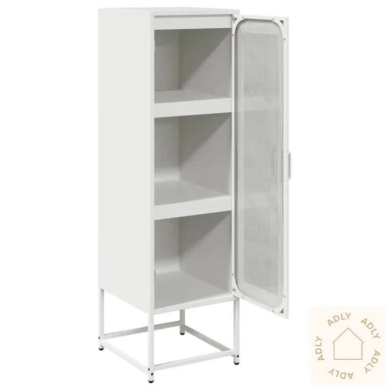 Highboard Hvit 36X39X123 Cm Kaldvalset Stål