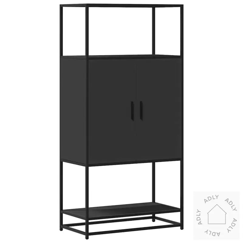 Highboard Svart 68X35X139 Cm Konstruert Tre Og Metall