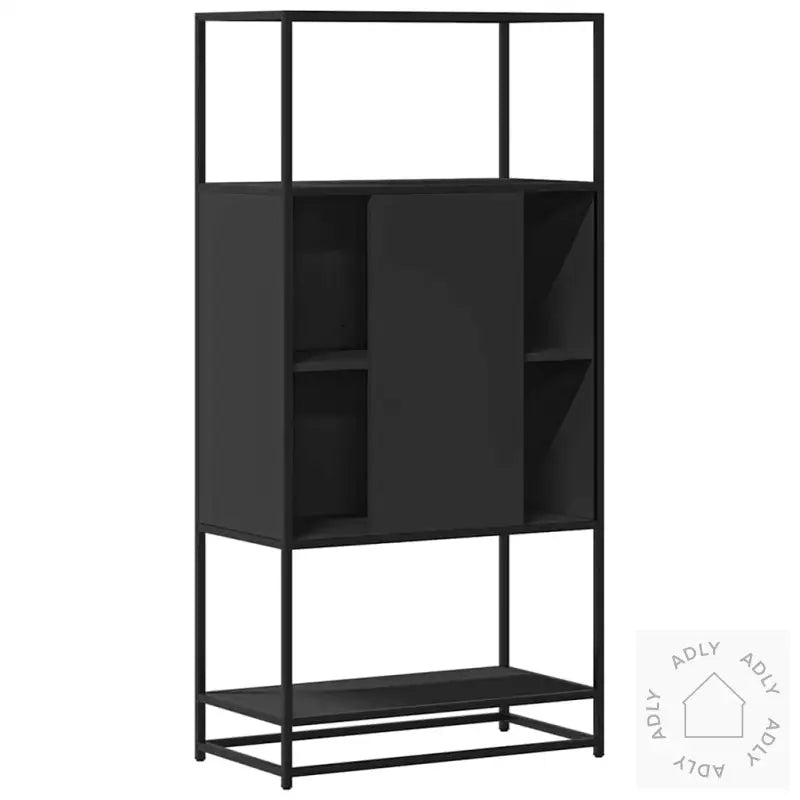 Highboard Svart 68X35X139 Cm Konstruert Tre Og Metall