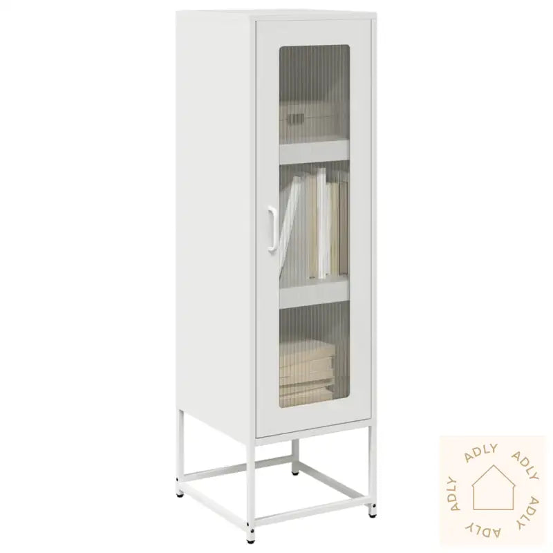 Highboard Hvit 36X39X123 Cm Kaldvalset Stål
