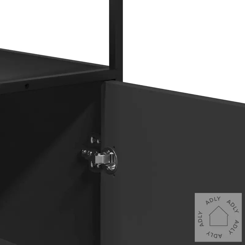 Highboard Svart 68X35X139 Cm Konstruert Tre Og Metall