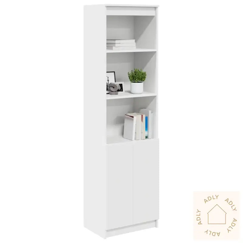 Highboard Hvit 50X35X180 Cm Konstruert Tre