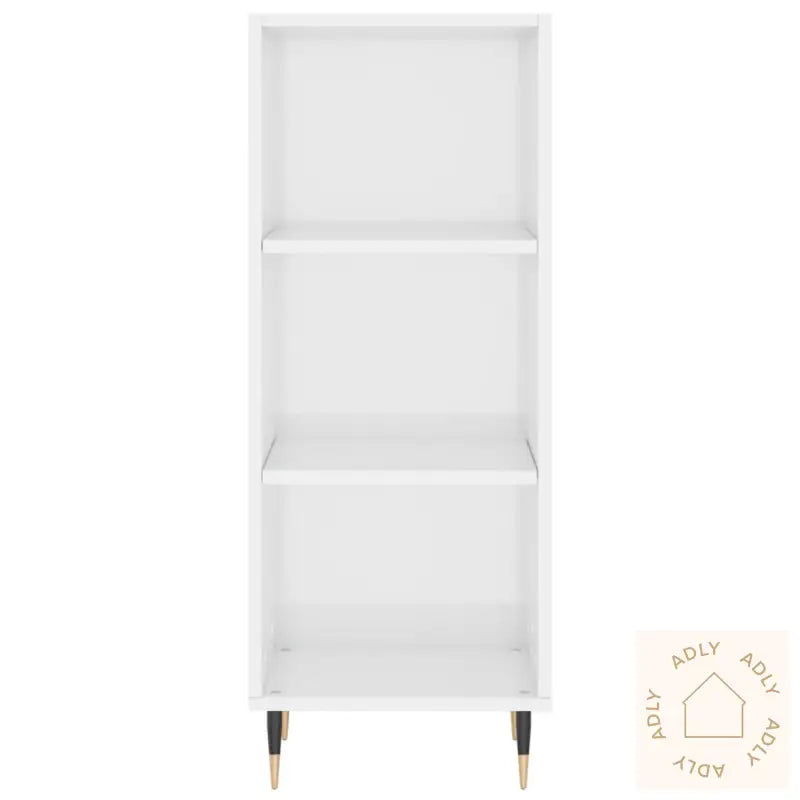 Highboard Høyglans Hvit 34,5X34X180 Cm Konstruert Tre