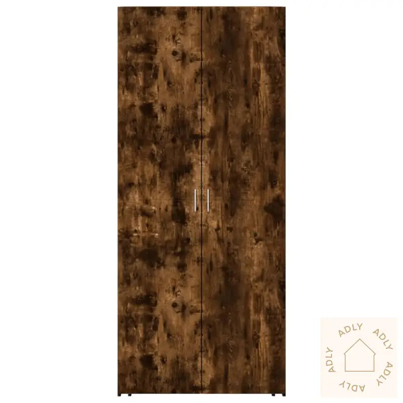 Highboard Røkt Eik 80X42,5X185 Cm Konstruert Tre