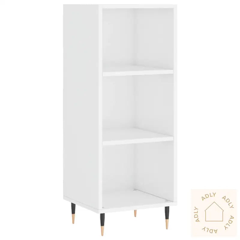 Highboard Høyglans Hvit 34,5X34X180 Cm Konstruert Tre