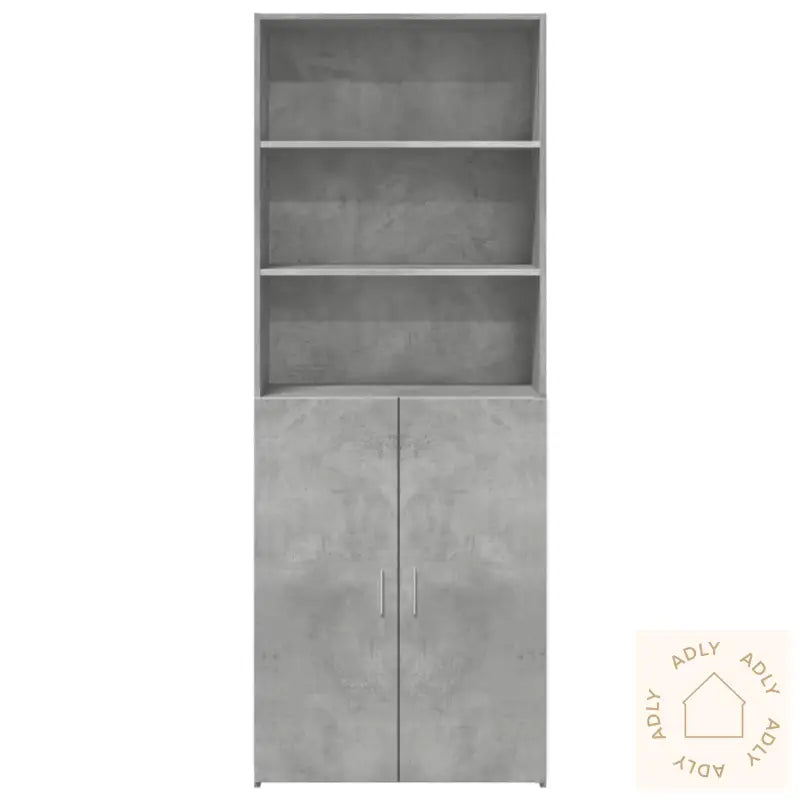 Highboard Betonggrå 70X42,5X185 Cm Konstruert Tre