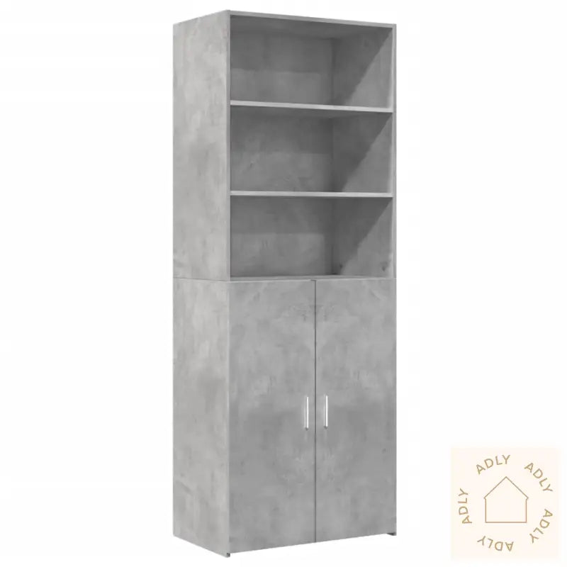 Highboard Betonggrå 70X42,5X185 Cm Konstruert Tre