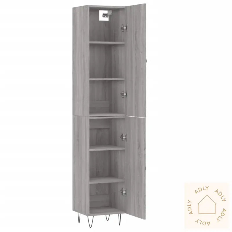 Highboard Grå Sonoma 34,5X34X180 Cm Konstruert Tre