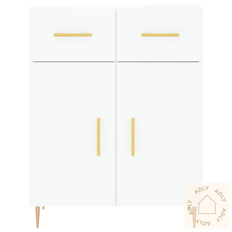 Highboard Hvit 69,5X34X180 Cm Konstruert Tre