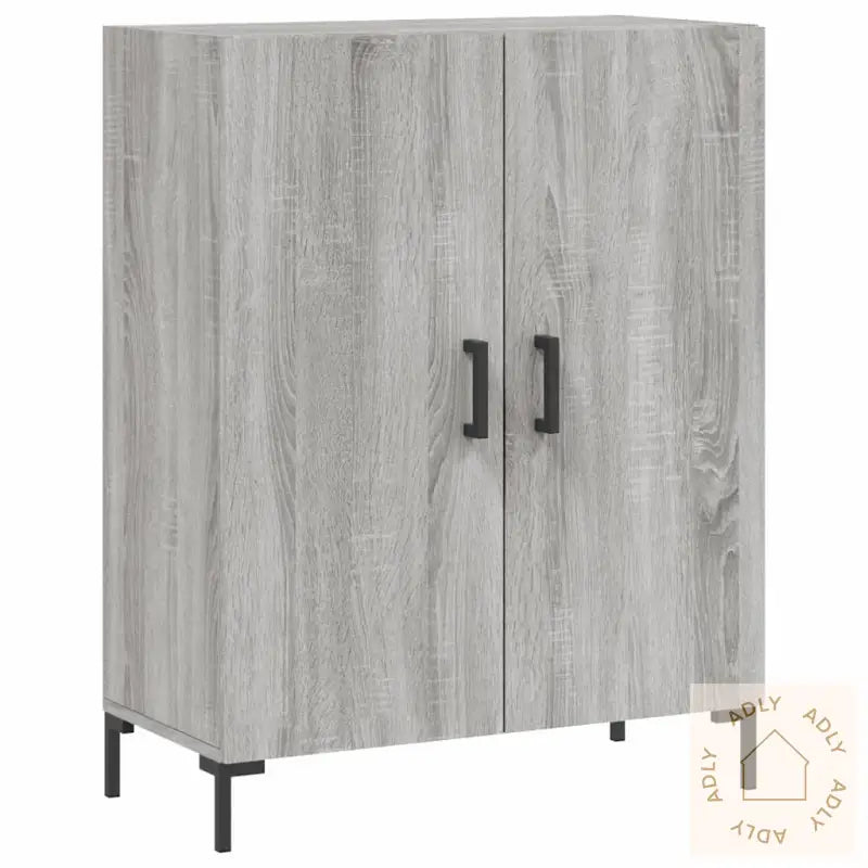 Highboard Grå Sonoma 69,5X34X180 Cm Konstruert Tre
