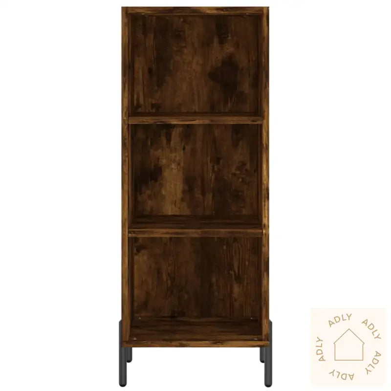 Highboard Røkt Eik 34,5X34X180 Cm Konstruert Tre
