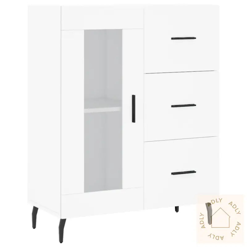 Highboard Hvit 69,5X34X180 Cm Konstruert Tre