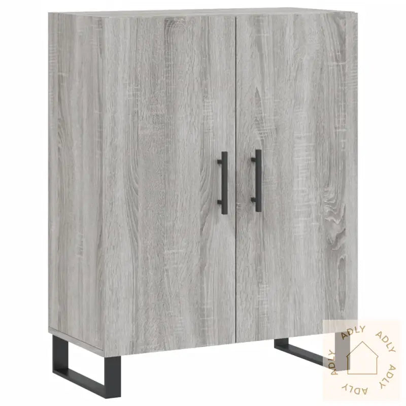 Highboard Grå Sonoma 69,5X34X180 Cm Konstruert Tre