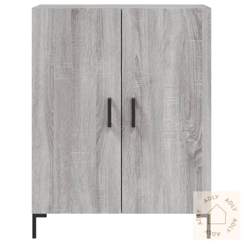Highboard Grå Sonoma 69,5X34X180 Cm Konstruert Tre