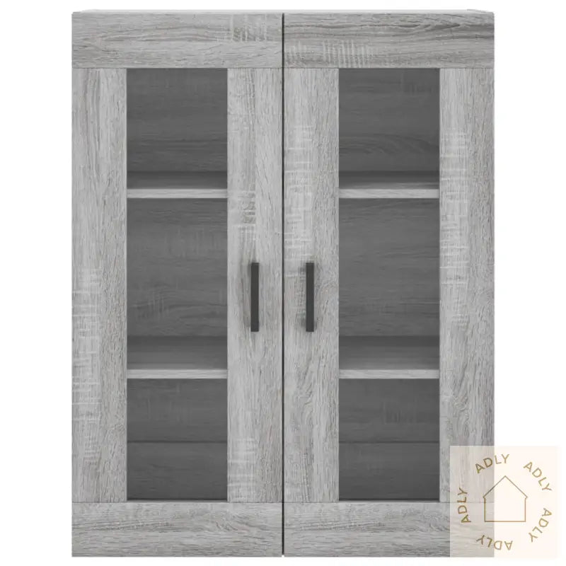 Highboard Grå Sonoma 69,5X34X180 Cm Konstruert Tre
