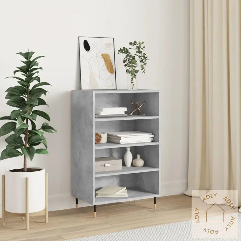 Highboard Betonggrå 57X35X90 Cm Konstruert Tre