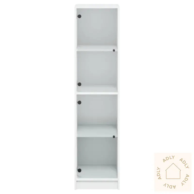 Highboard Med Glassdører Hvit 35X37X142 Cm