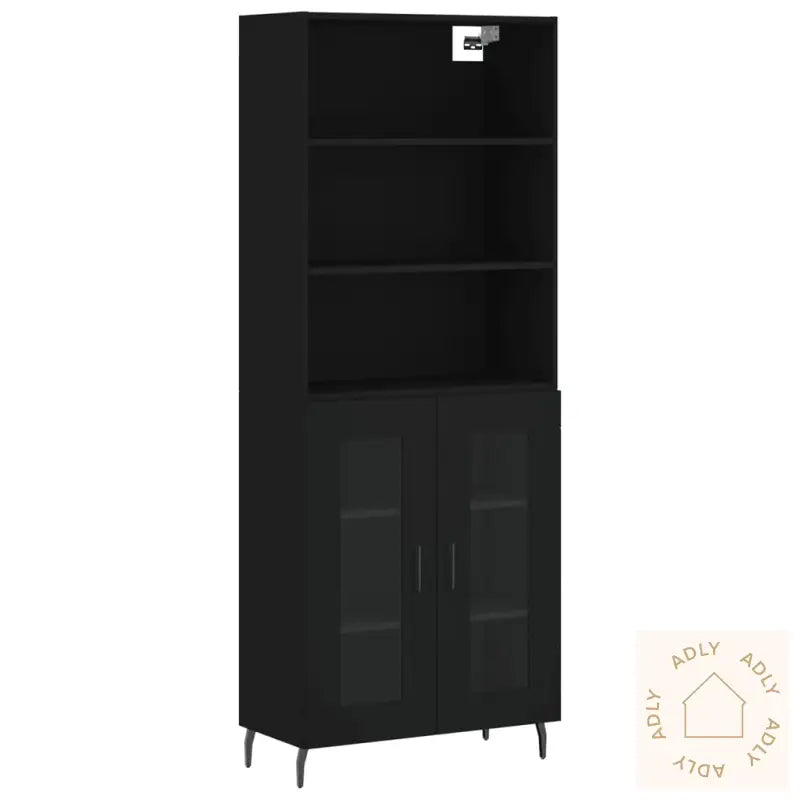 Highboard Svart 69,5X34X180 Cm Konstruert Tre