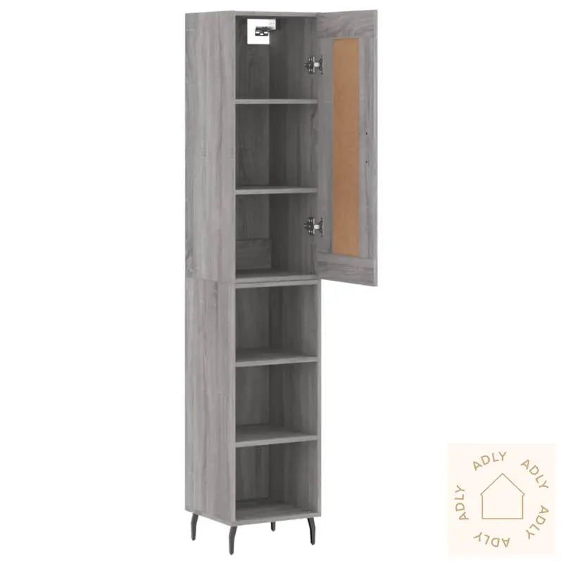 Highboard Grå Sonoma 34,5X34X180 Cm Konstruert Tre