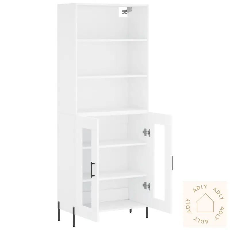 Highboard Hvit 69,5X34X180 Cm Konstruert Tre