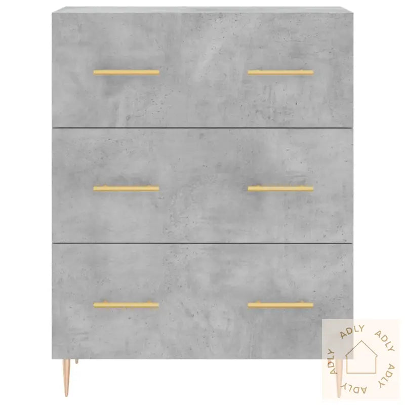 Highboard Betonggrå 69,5X34X180 Cm Konstruert Tre