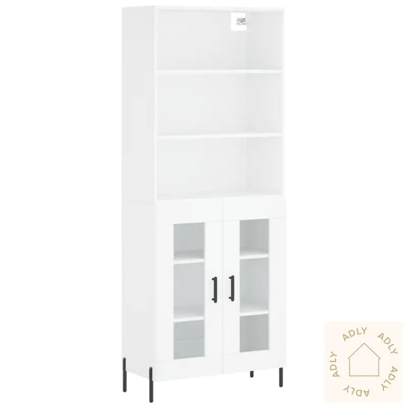 Highboard Hvit 69,5X34X180 Cm Konstruert Tre