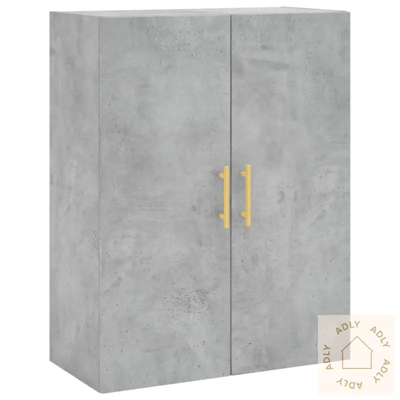 Highboard Betonggrå 69,5X34X180 Cm Konstruert Tre