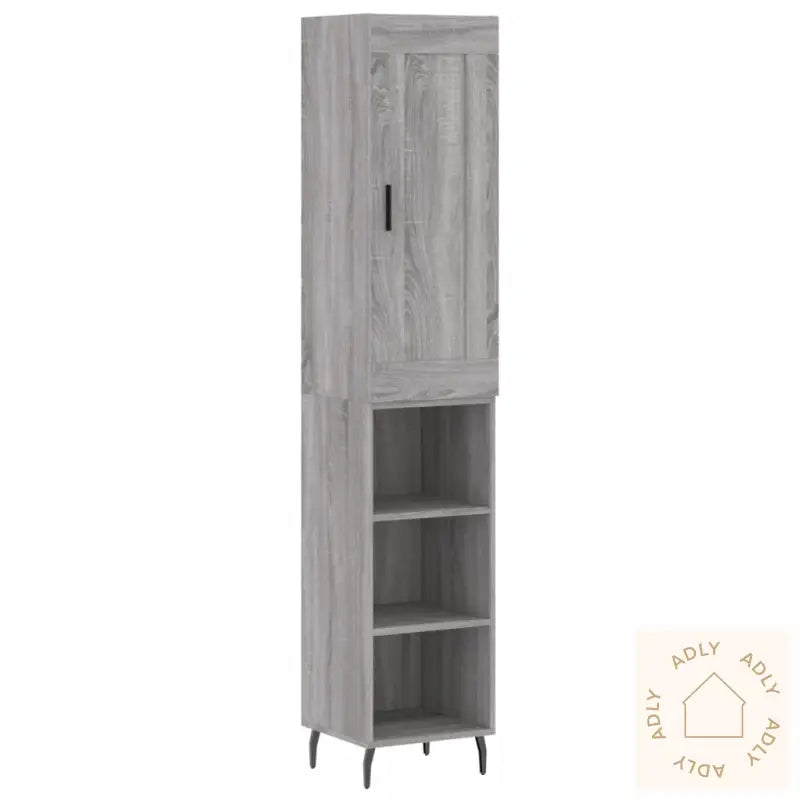 Highboard Grå Sonoma 34,5X34X180 Cm Konstruert Tre