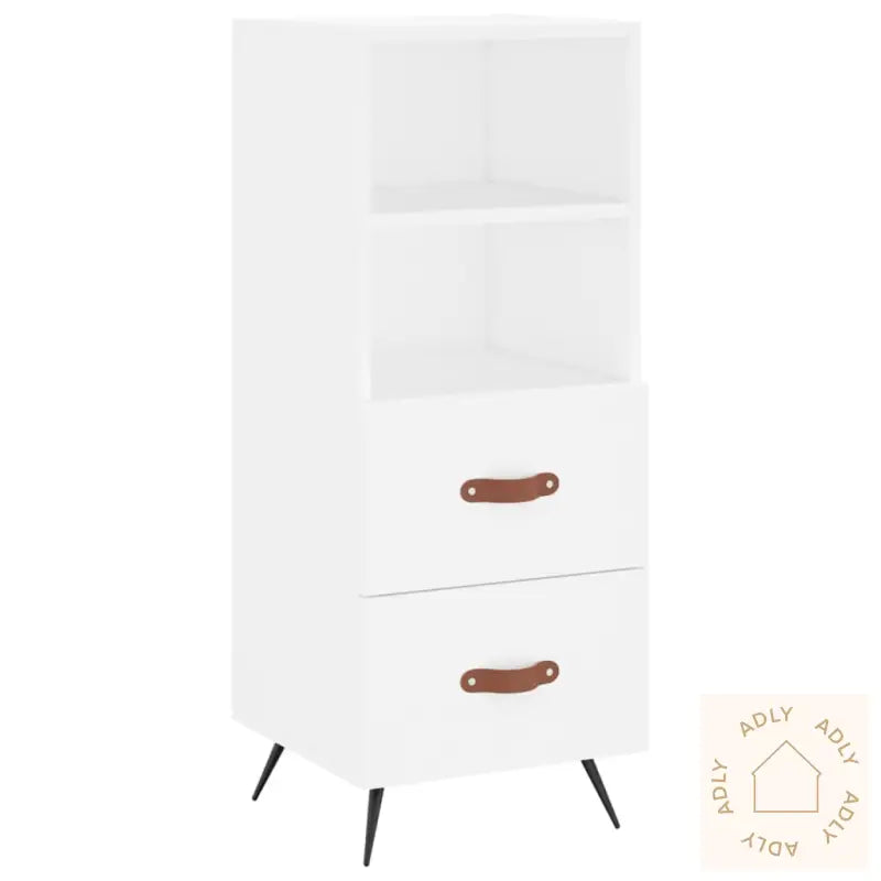Highboard Hvit 34,5X34X180 Cm Konstruert Tre