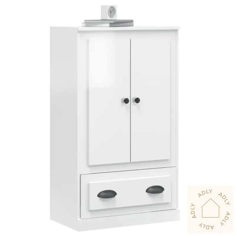 Highboard Høyglans Hvit 60X35,5X103,5 Cm Konstruert Tre