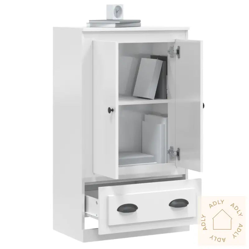 Highboard Høyglans Hvit 60X35,5X103,5 Cm Konstruert Tre