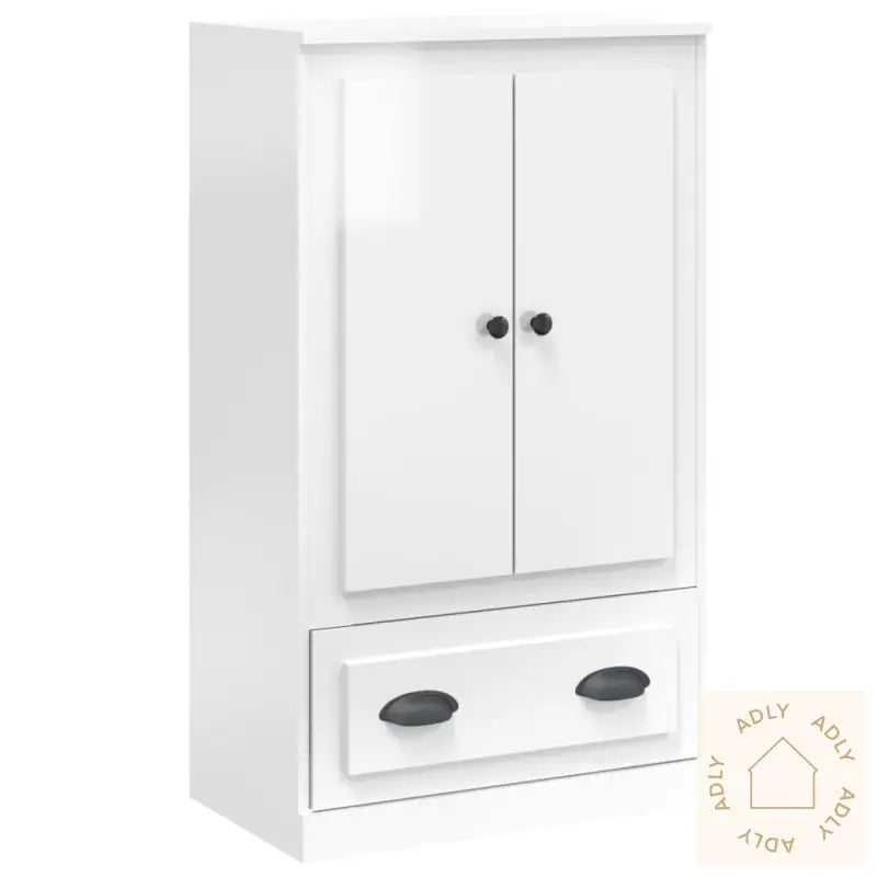 Highboard Høyglans Hvit 60X35,5X103,5 Cm Konstruert Tre
