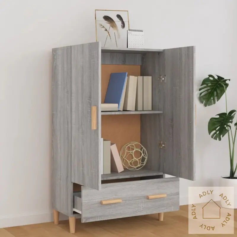 Highboard Grå Sonoma 70X31X115 Cm Konstruert Tre