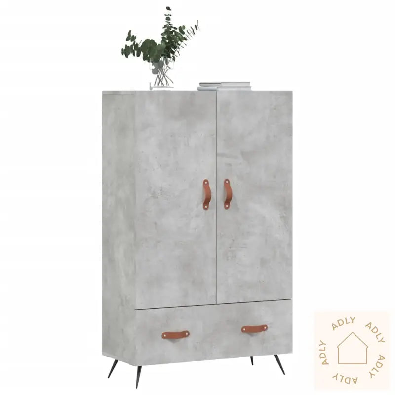 Highboard Betonggrå 69,5X31X115 Cm Konstruert Tre