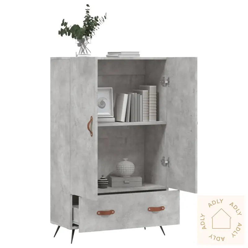Highboard Betonggrå 69,5X31X115 Cm Konstruert Tre