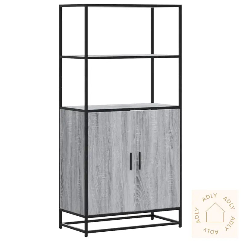 Highboard Grå Sonoma 68X35X139 Cm Konstruert Tre Og Metall