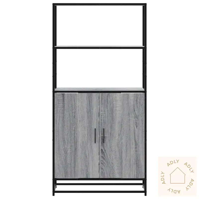 Highboard Grå Sonoma 68X35X139 Cm Konstruert Tre Og Metall