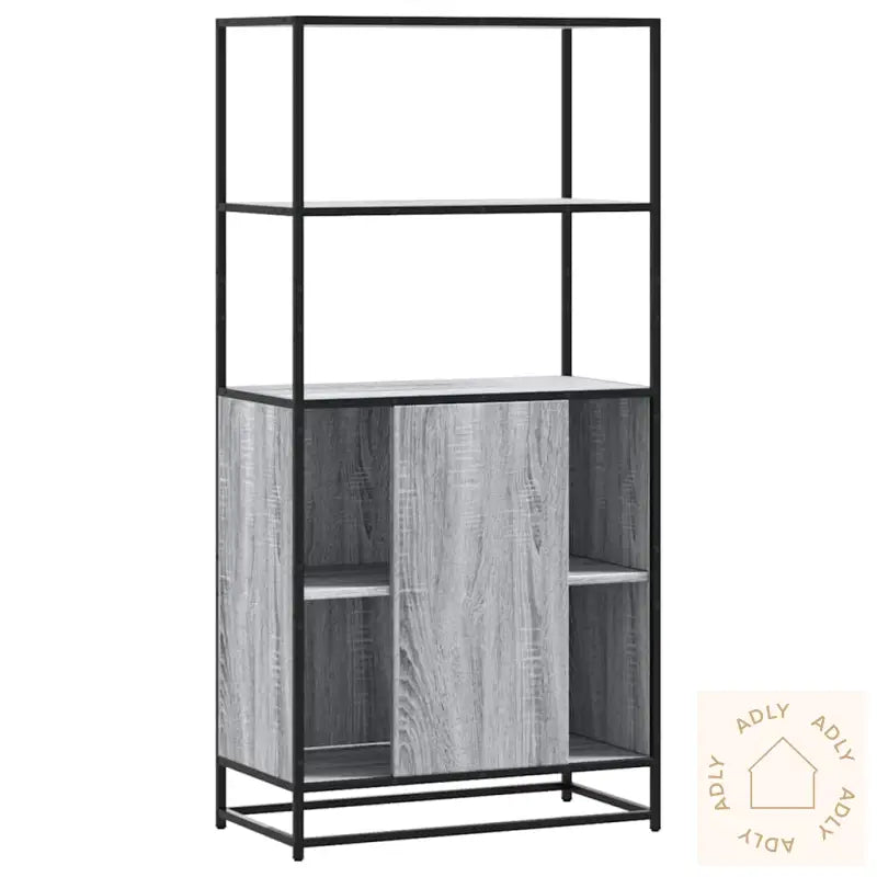 Highboard Grå Sonoma 68X35X139 Cm Konstruert Tre Og Metall