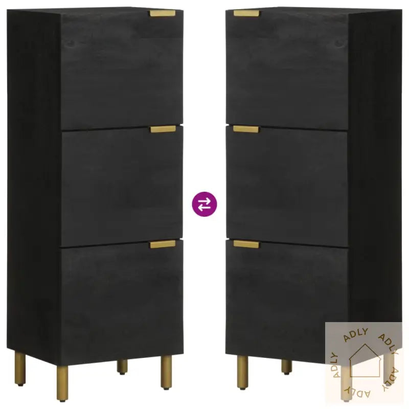 Highboard Svart 40X33X110 Cm Konstruert Tre